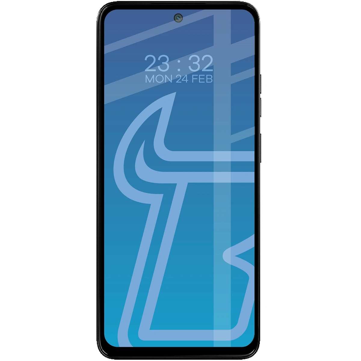Wizualizacja na telefonie z nałożonym szkłem hartowanym Bizon Glass Edge